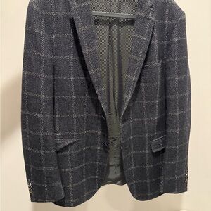 Men's Classic Gray Checkered Blazer
